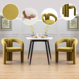 Contemporary Designed Velvet Fabric Upholstered Accent Dining Chair  Barrel Side Chairs Kitchen Armchair For Living Room Set Of 2  Olive Velvet (Option: Olive)
