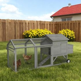 Wooden  Chicken Coop 96.5L X 35.5W X 44.5H  Hen House Poultry Cage (Option: grey)