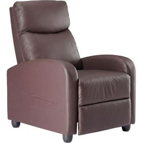 Single Sofa Recliner, Adjustable Seat, With Lumbar Support Design (Option: Brown)