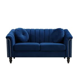 Blue Microfiber 3-Piece Couch Living Room Sofa Set (Option: F4903.S)