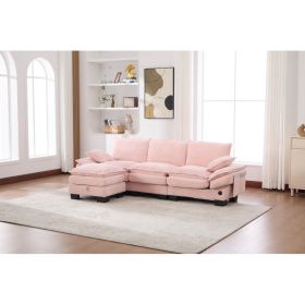 Sectional Cloud Modular Sofa,Deep Seat Sofa, Corduroy Sofa,Comfy Upholstered Furniture For Living Room, Apartment, Studio, Office,Having Multiple (Option: Pink)