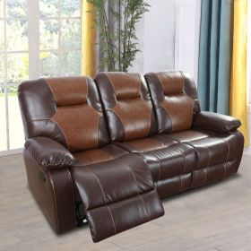 Pickup Only--Brown Bonded Leather 3-Piece Couch Living Room Sofa Set (Option: GS3901  S)