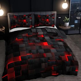 Abstract Grid Series Quilt Cover Digital Printing Bedding (Option: 1 Style-260X230CM Threepiece set)
