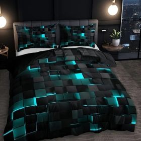 Abstract Grid Series Quilt Cover Digital Printing Bedding (Option: 3 Style-173 X218 Two Pieces)